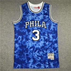 Maillot de Basket #3 Iversion 76ers starry sky Bleu